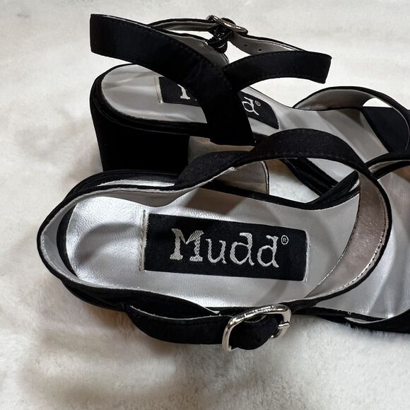 Mudd Annette Vintage Y2K Chunky Strappy Block Heels Black Sz 6.5 M - Picture 8 of 10